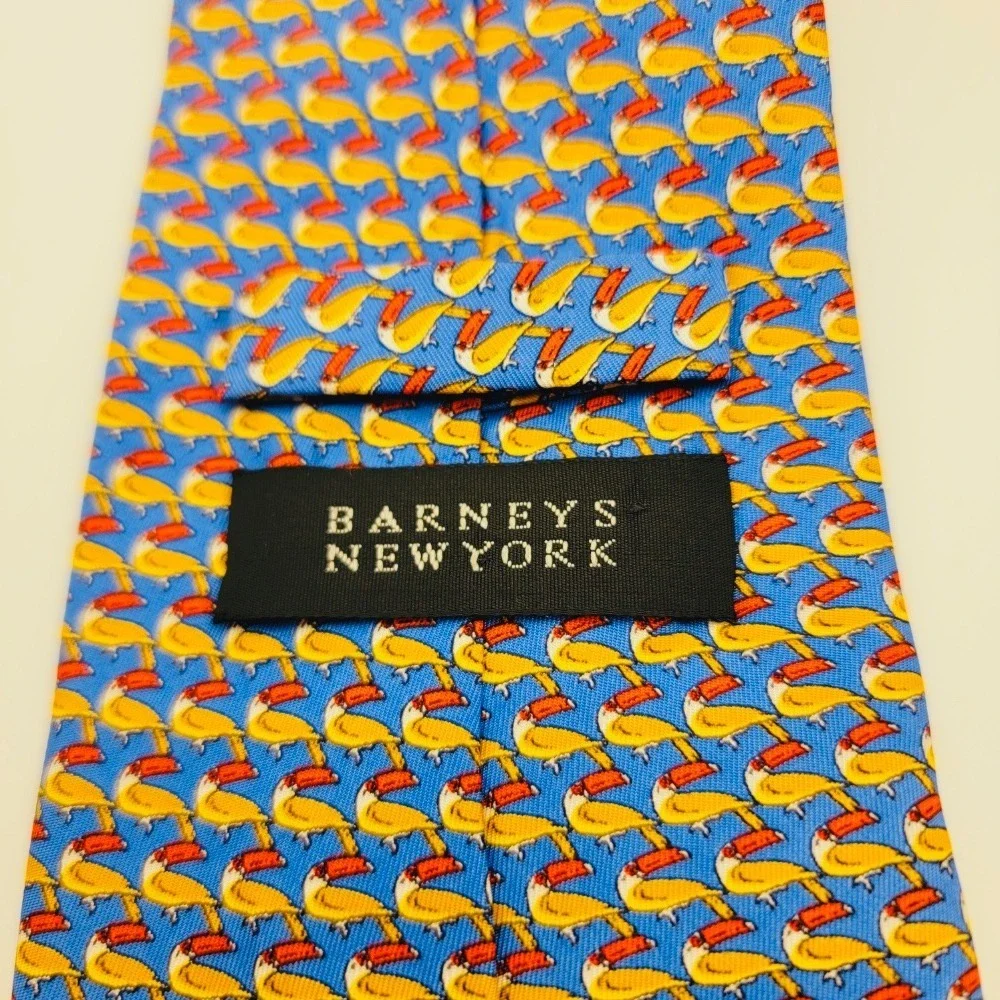 Barneys New York Novelty Necktie Silk Bird Print Business‎ Career